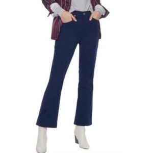 RE/DONE Originals Corduroy Kick Flare Ankle Pants Size 25 Navy Blue High Rise